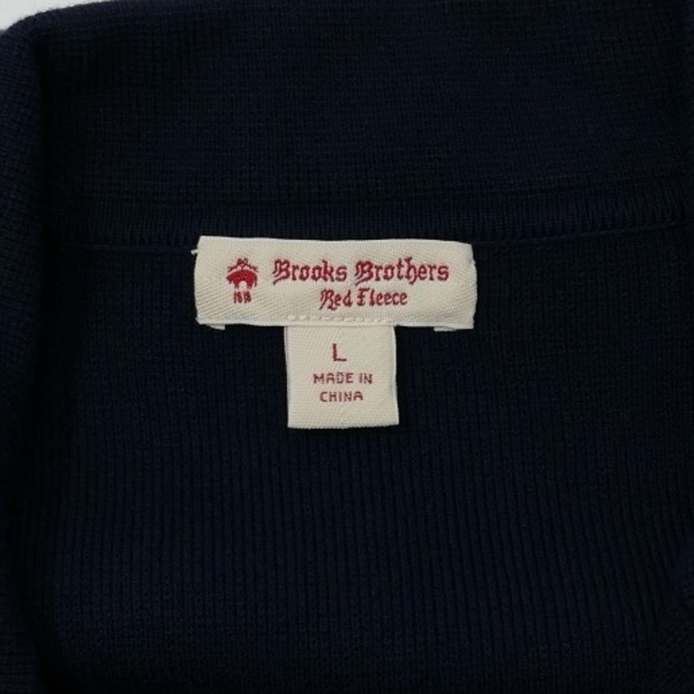 Brooks Brothers Red Fleece Navy Blue Knit Blazer Cardigan Red Trim‎ Large Women - Picture 12 of 13